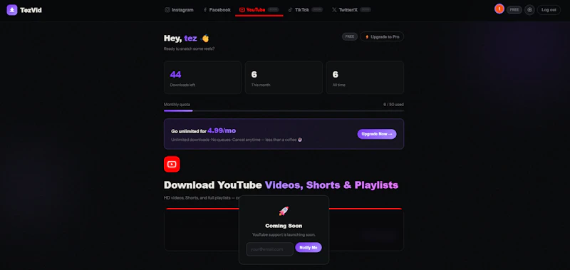 TezVid-Free Insta, FB, YT Video Download screenshot 8