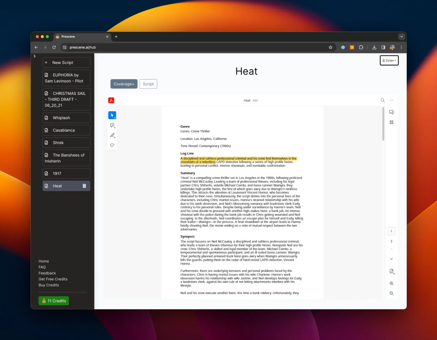 Prescene: AI script coverage and analysis | Product Hunt