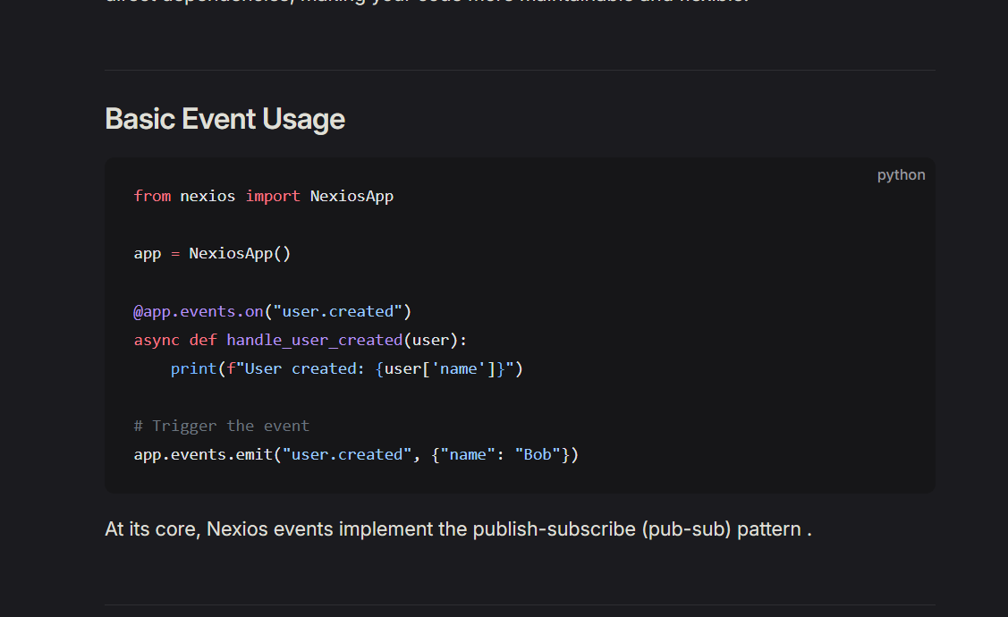 Nexios - Marco web rápido de Python creado para la velocidad y la simplicidad media 4