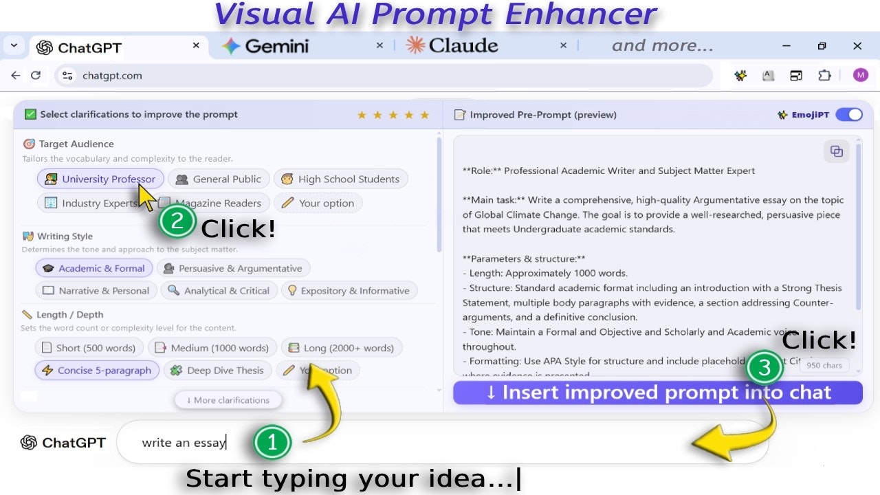 Visual Prompt Builder for GPT — EmojiPT gallery image
