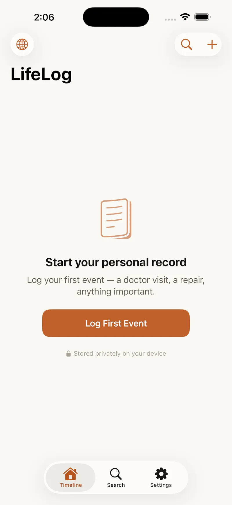 LifeLog: Event Notes screenshot 2