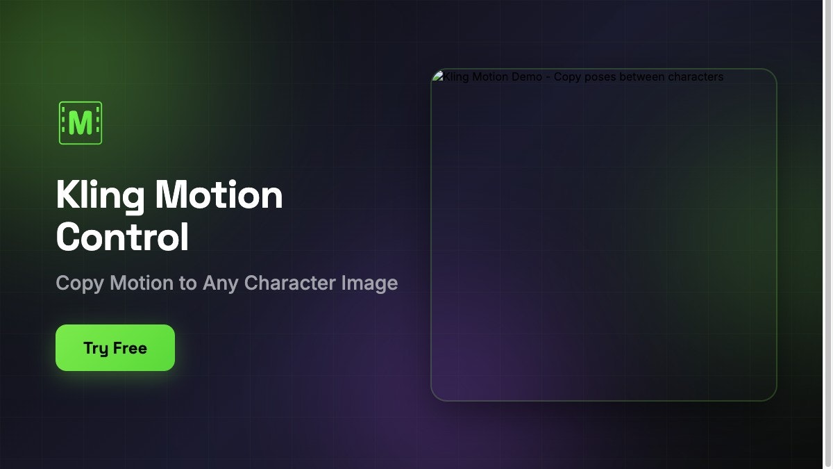 Kling Motion - Main product screenshot demonstrating key features and user interface