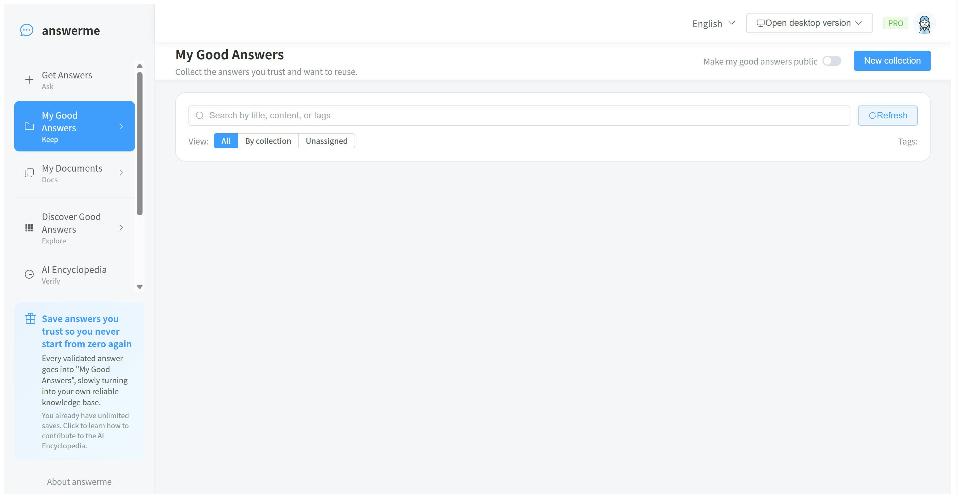 AnswerMe - Screenshot 2 showing product features and functionality