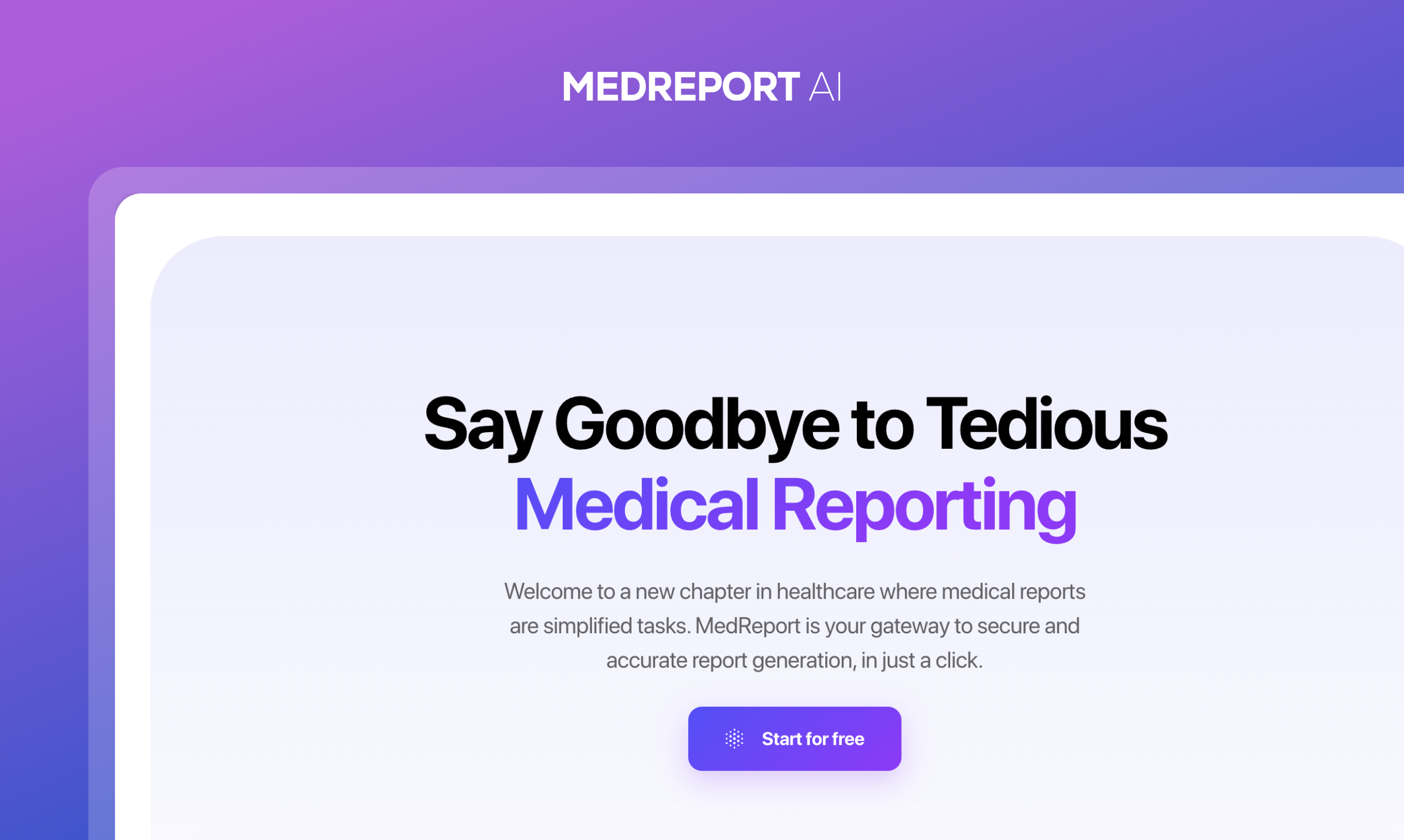 startuptile MedReport AI-Transform healthcare reporting with MedReport