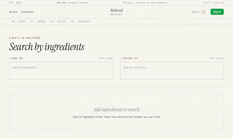 Reduced Recipes — Recipes, reduced. screenshot 2