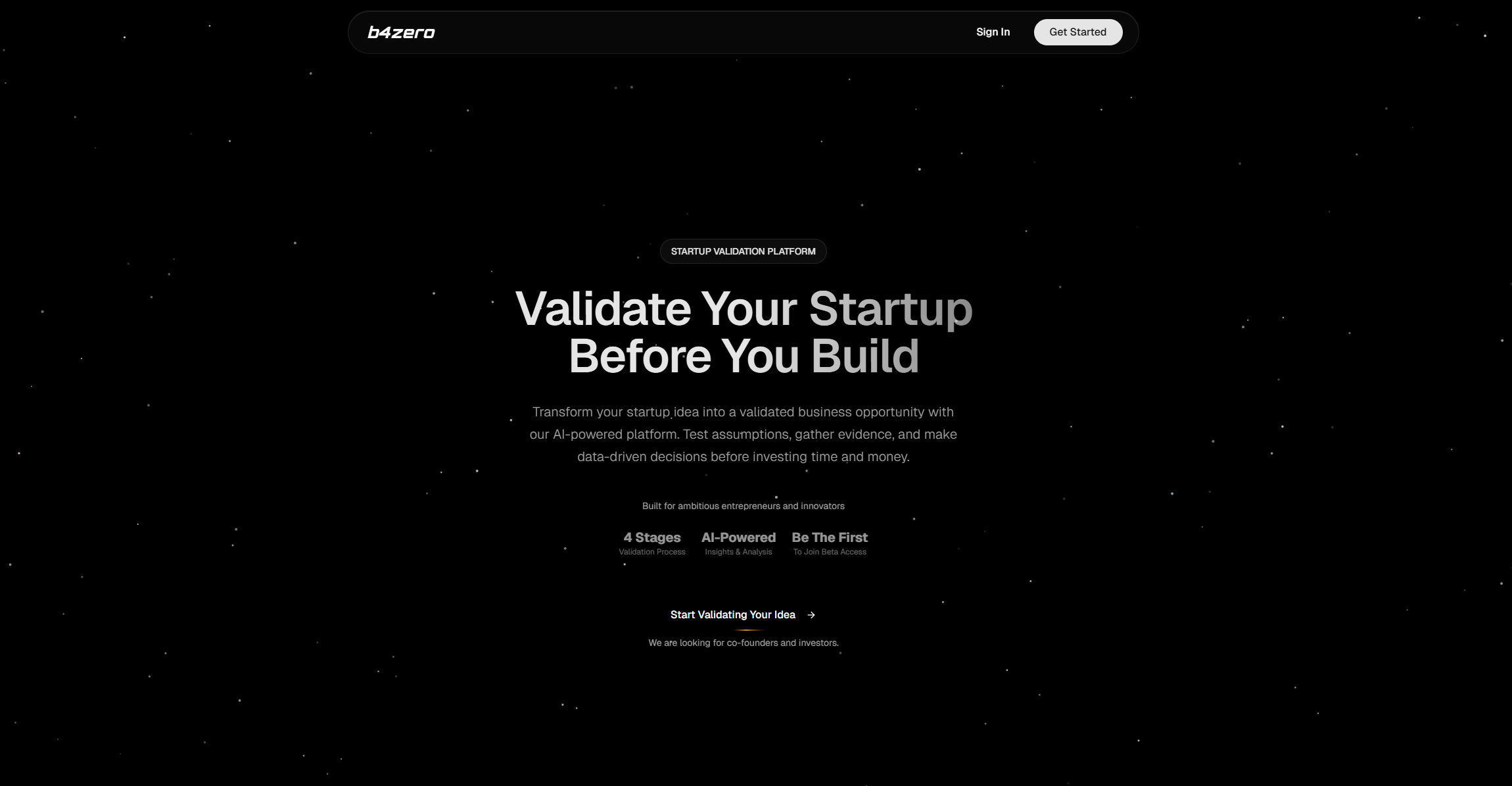 b4zero - Main product screenshot demonstrating key features and user interface