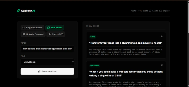 Clipflow AI screenshot 2