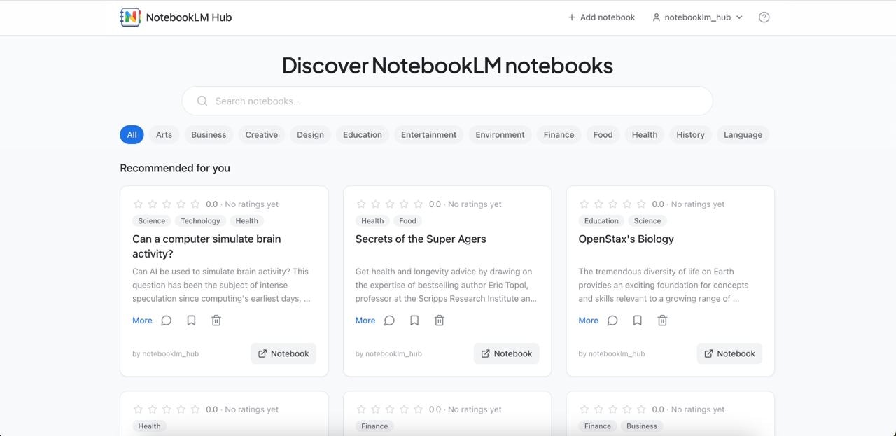 NotebookLM Hub gallery image