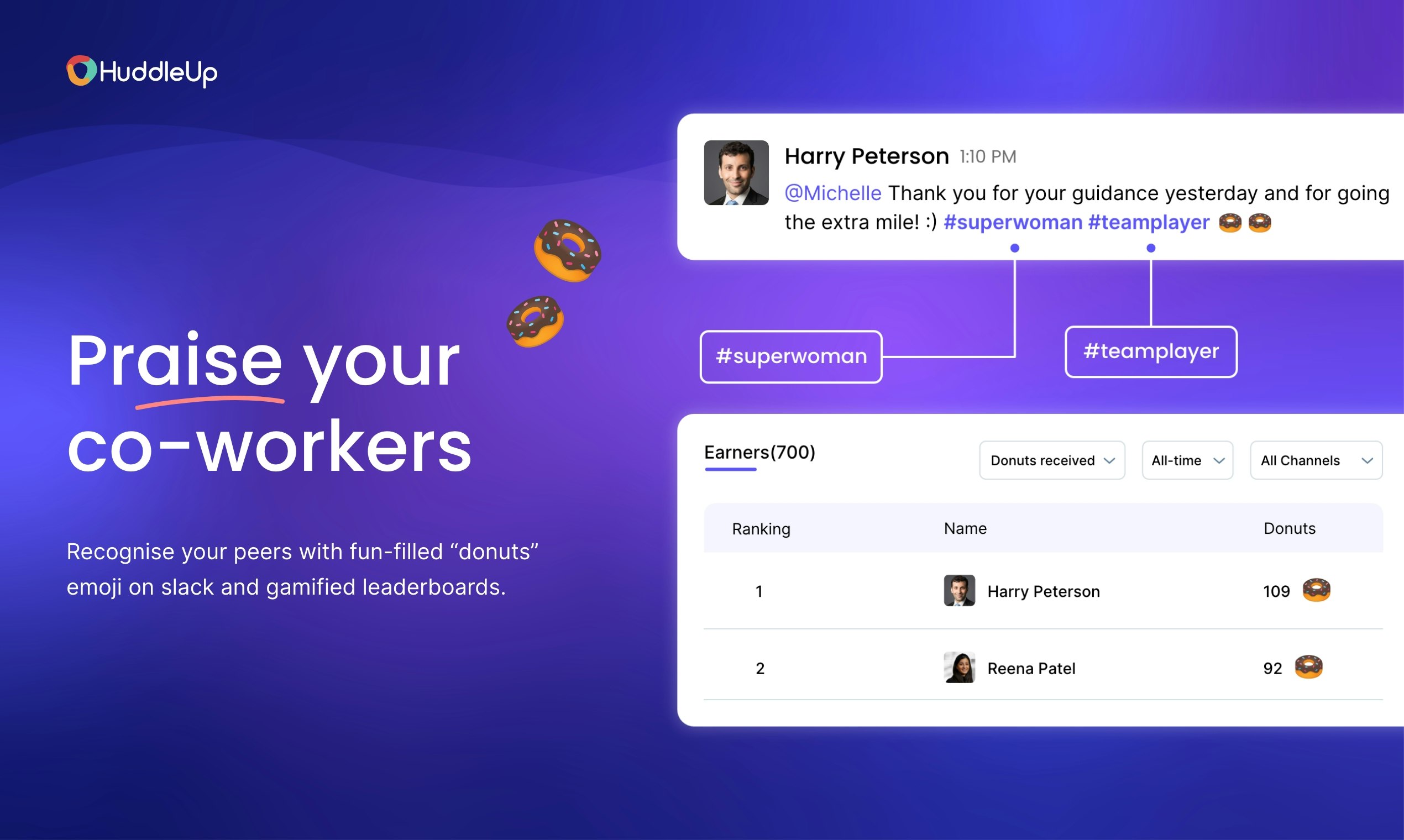 Huddleup - ИМ-управляемые проверки импульсов, слава и многое другое, прямо в Slack медиа 3