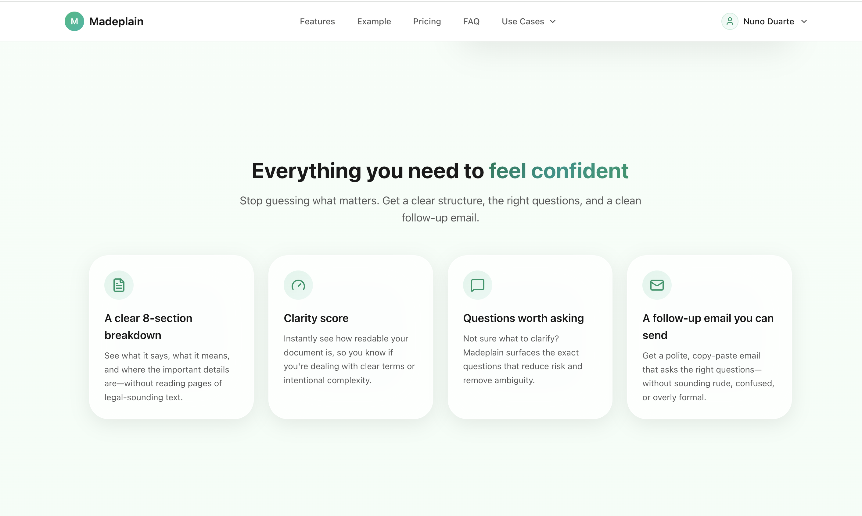 Madeplain - Screenshot 2 showing product features and functionality