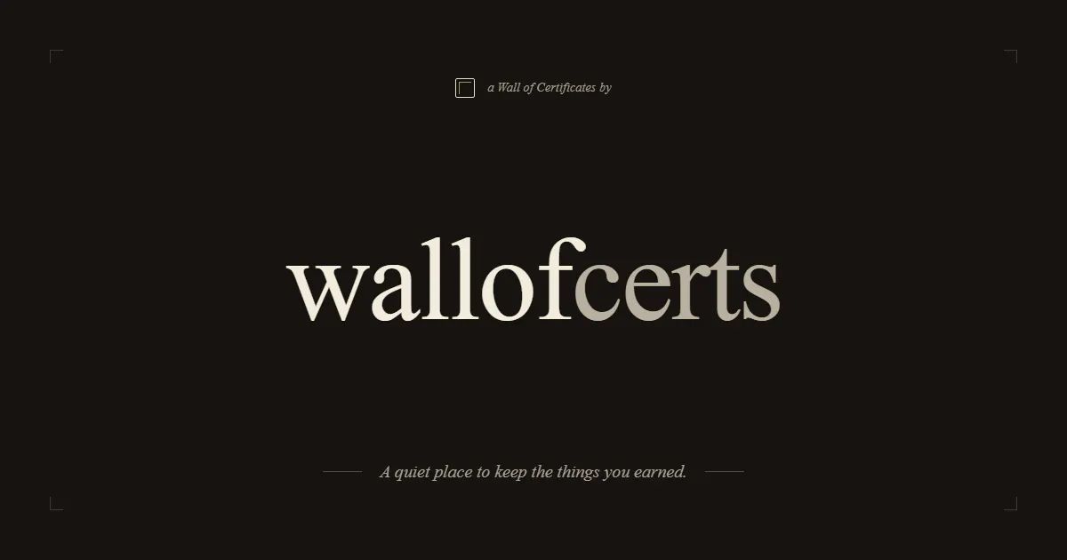 Wall of Certificates gallery image
