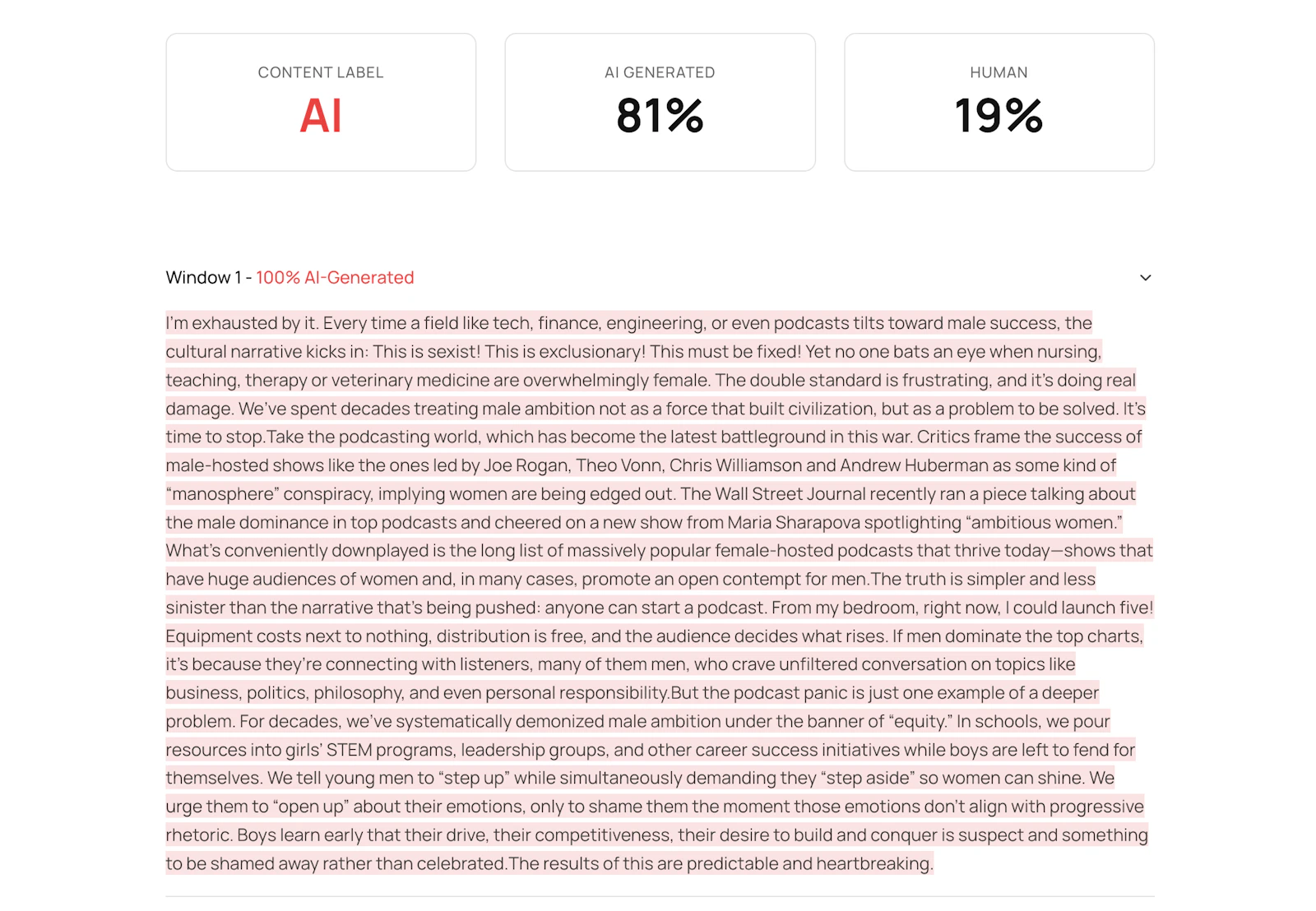 Hacker News AI Detector screenshot 3
