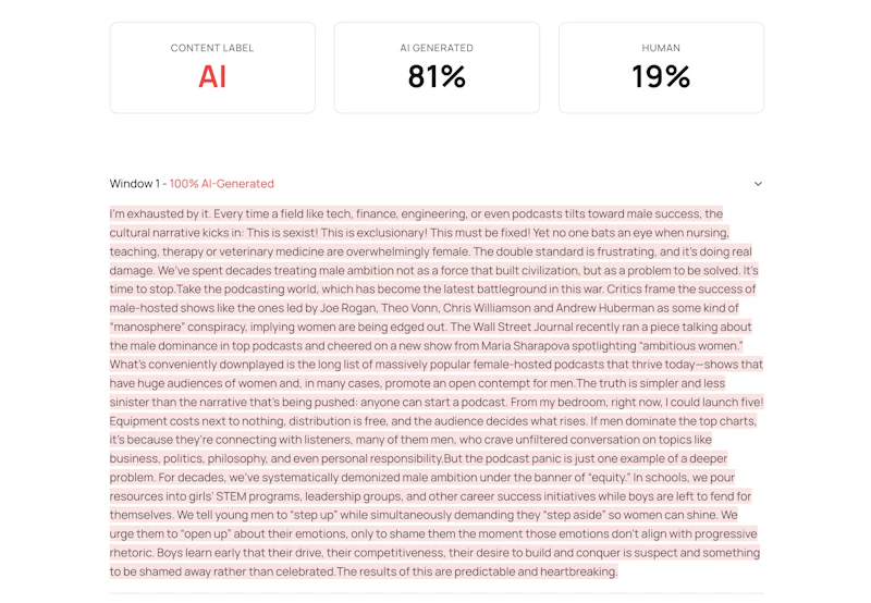 Hacker News AI Detector screenshot 3