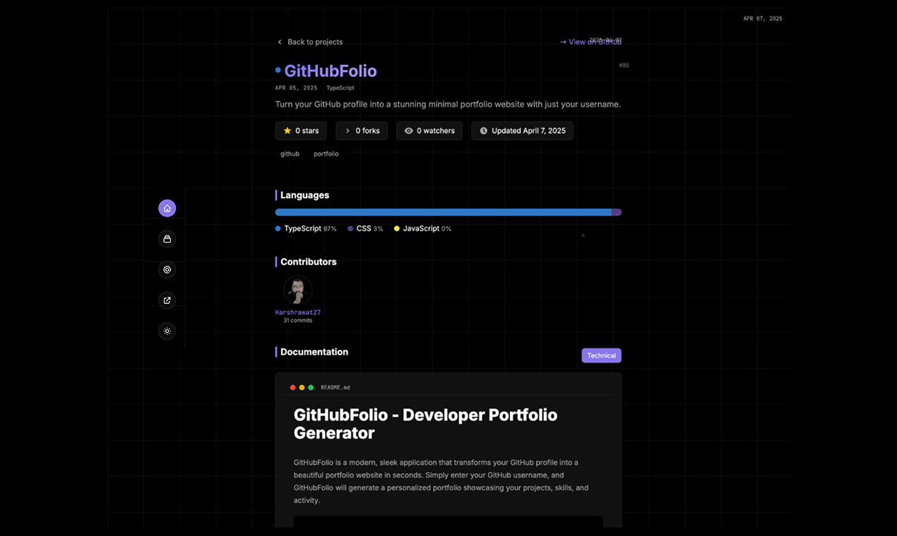 Githubfolio - GitHub -Profil zur Portfolio -Website in 3 Sekunden.🚀 Medien 6