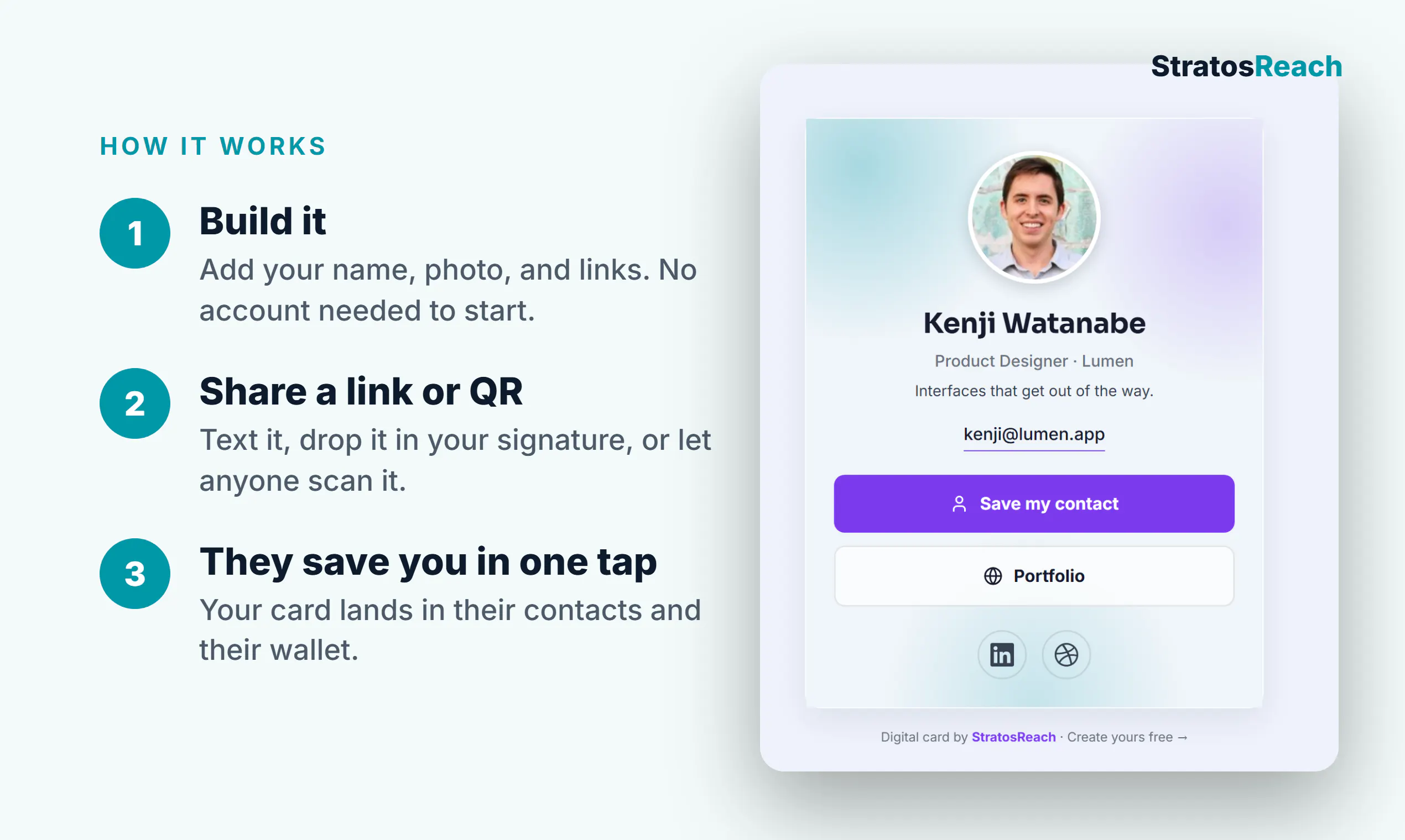 StratosReach Digital Business Card screenshot