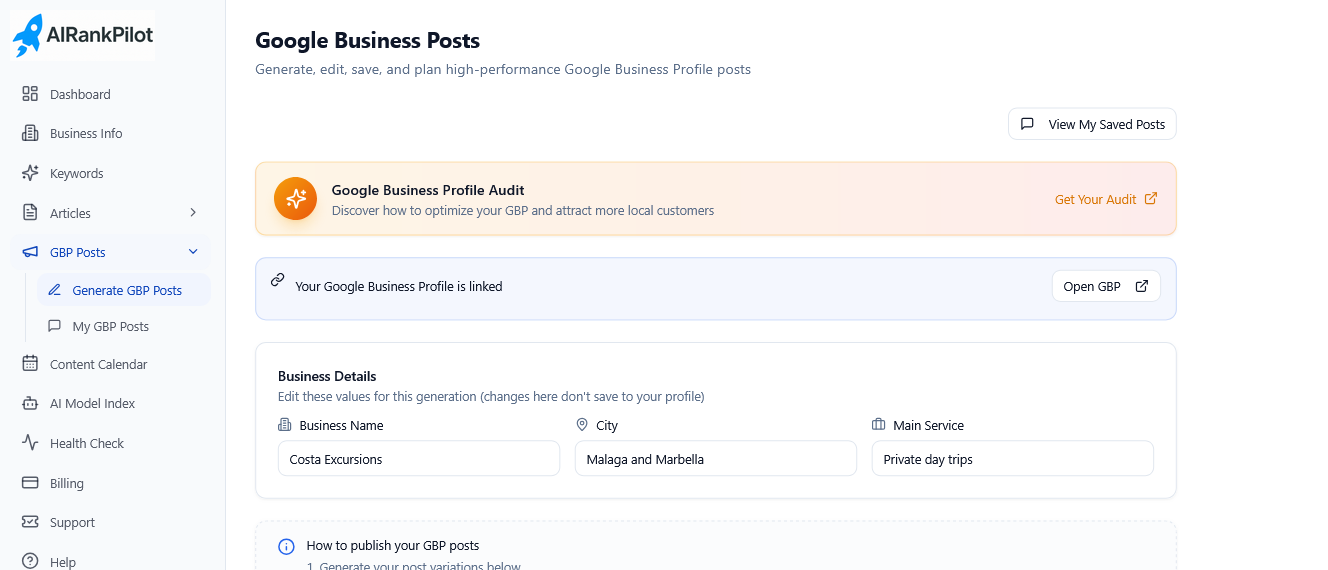 AI RankPilot - Main product screenshot demonstrating key features and user interface