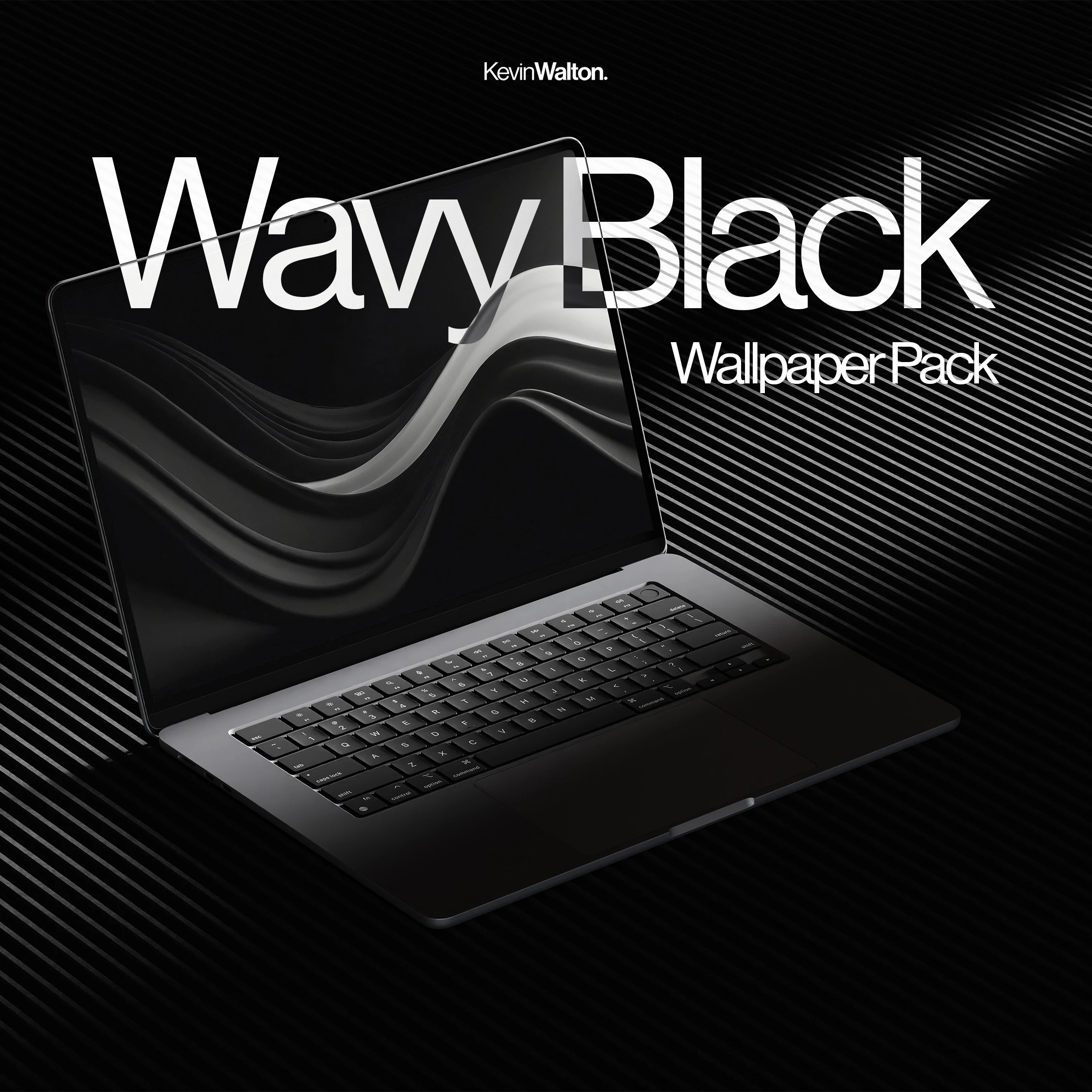 Wavy Black Free Wallpaper Pack