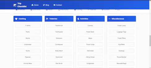 Trip checklist gallery image