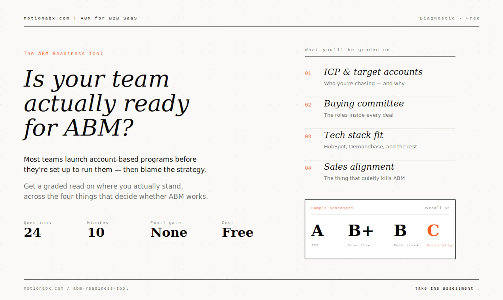 ABM Readiness Tool screenshot 1
