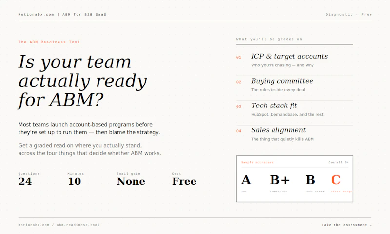 ABM Readiness Tool screenshot 1