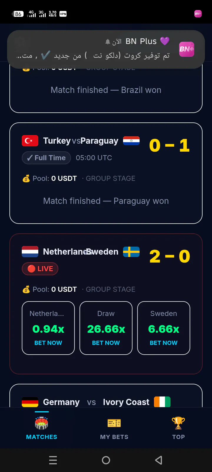 WorldCupBet 2026 Real P2P beating tron gallery image