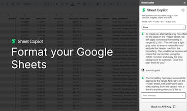 Sheet Copilot - Bid farewell to manual drudgery and embrace the efficiency of this Google Sheets assistant.