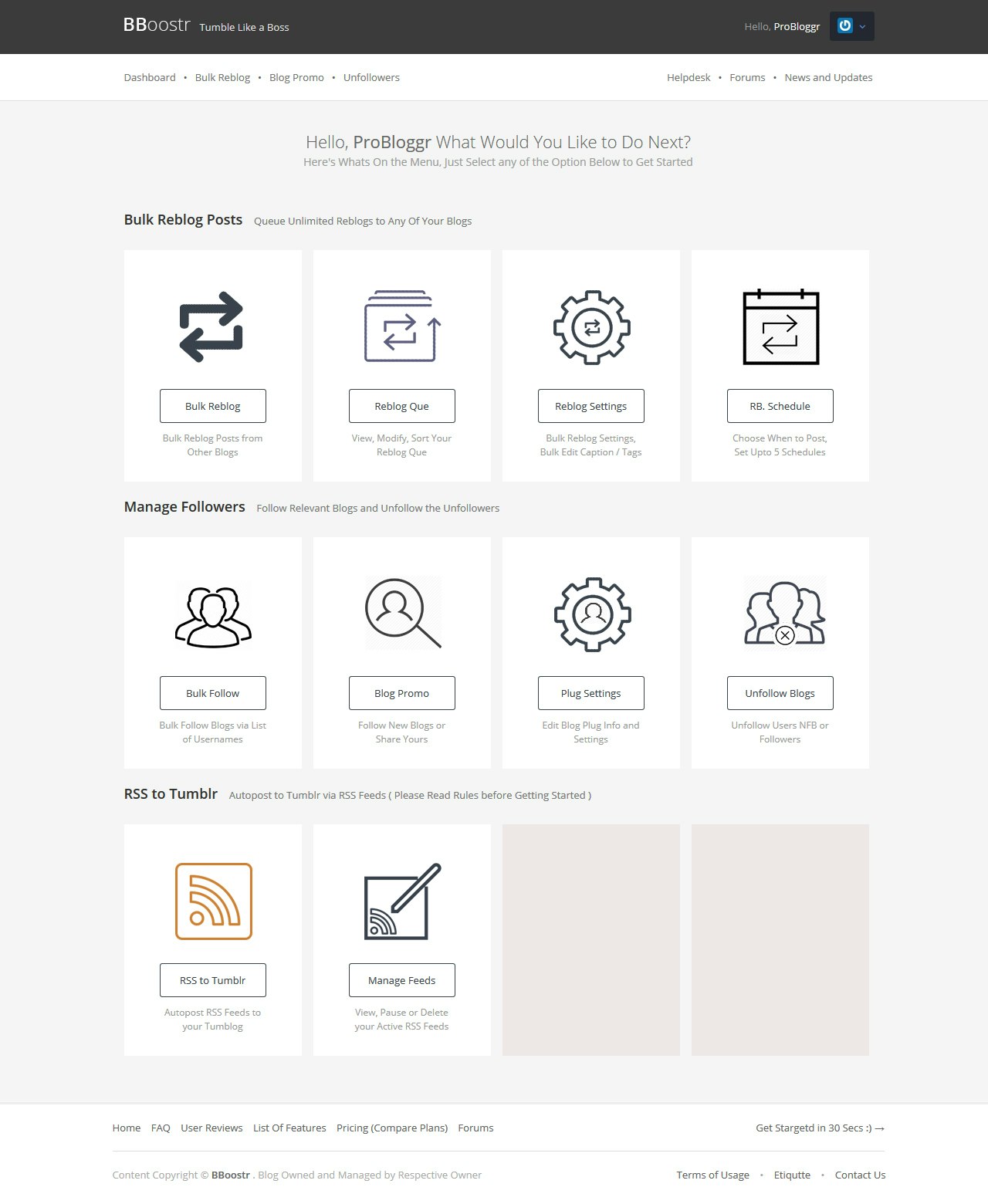 BBoostr : Give Your Tumblr Blogs some Superpowers gallery image