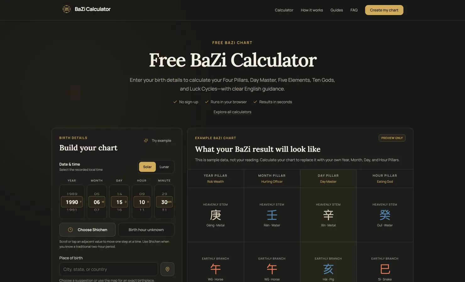 BaZi Calculator gallery image