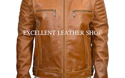 Mens Motorcycle Tan Leather Jacket media 2