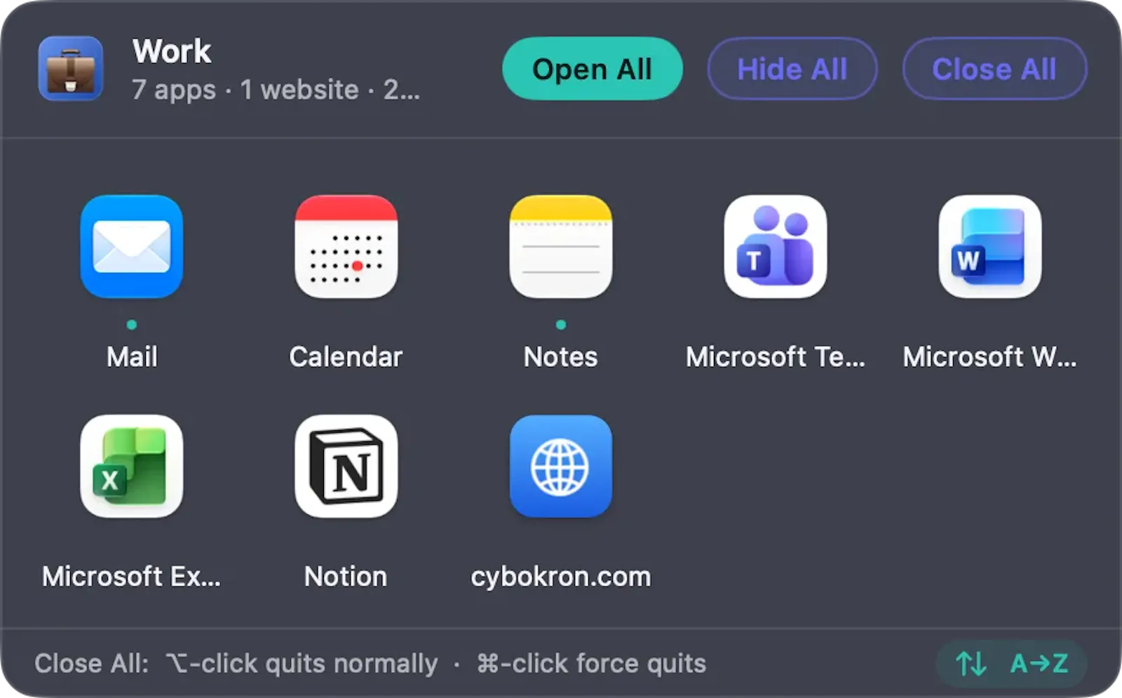 Cybokron Dock Groups screenshot 1