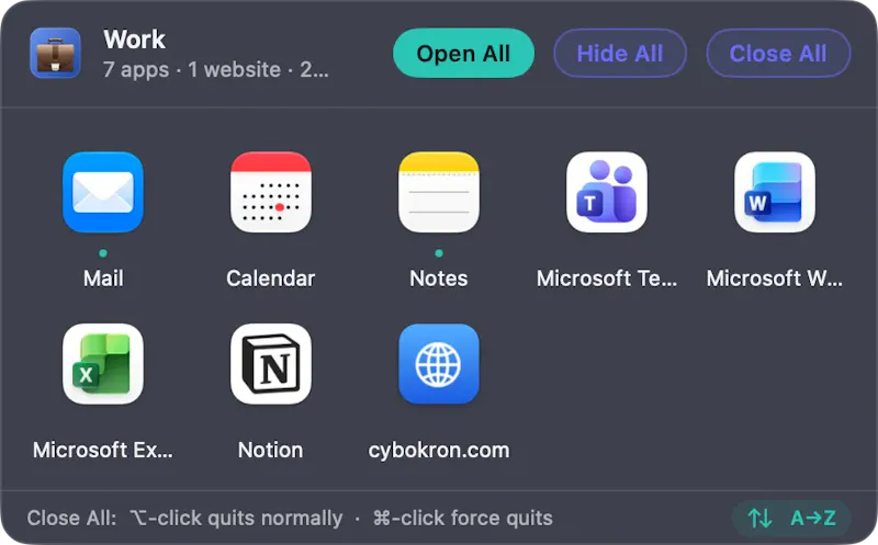 Cybokron Dock Groups screenshot 1