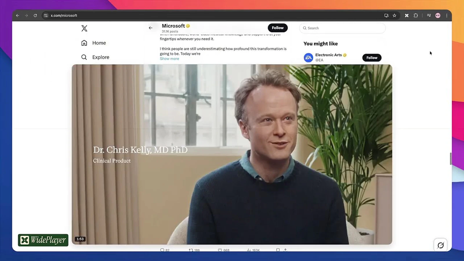 WidePlayer for X screenshot 1 (video preview)