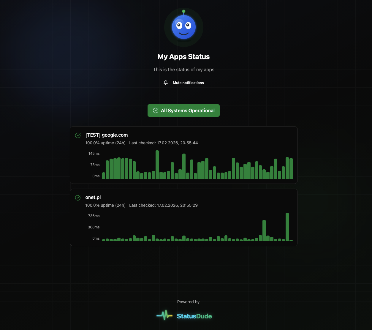 StatusDude - Monitor what others can't - Screenshot 2 showing product features and functionality