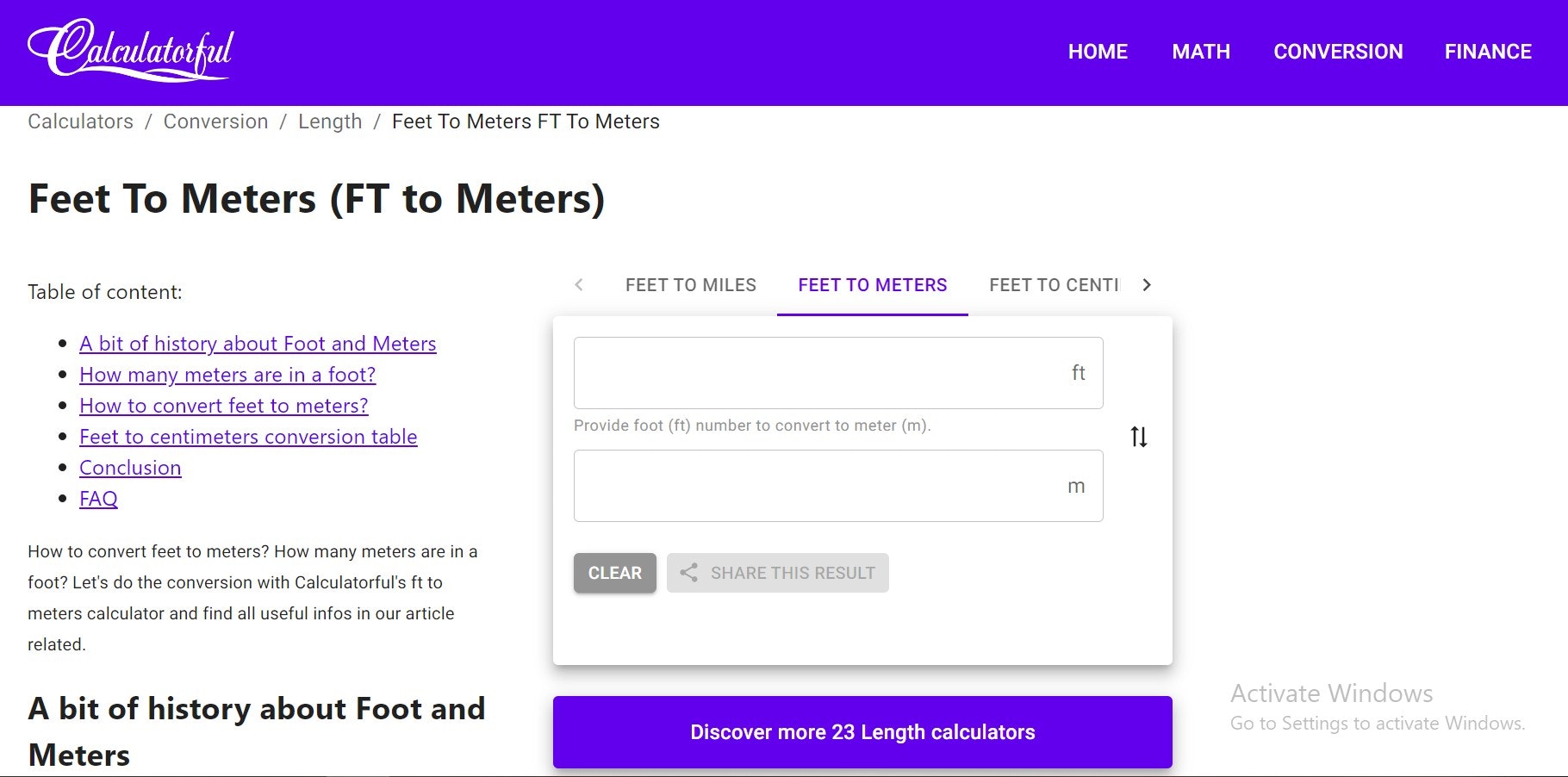 Feet to Meters gallery image