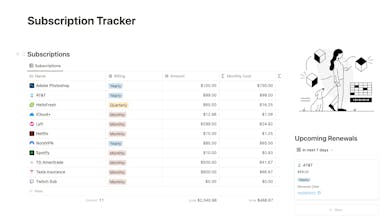 Notion Subscription Tracker gallery image