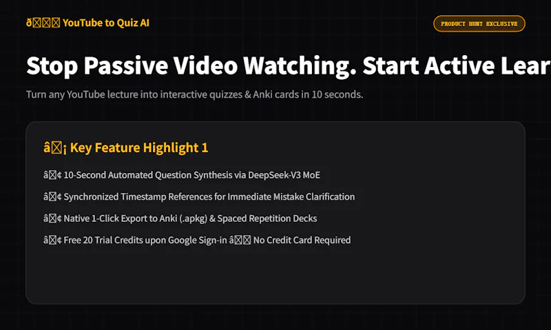 YouTube to Quiz AI screenshot 1