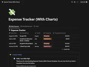Expense Tracker Notion Template gallery image