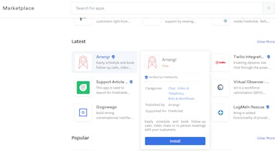 Arrangr.com and Freshchat gallery image