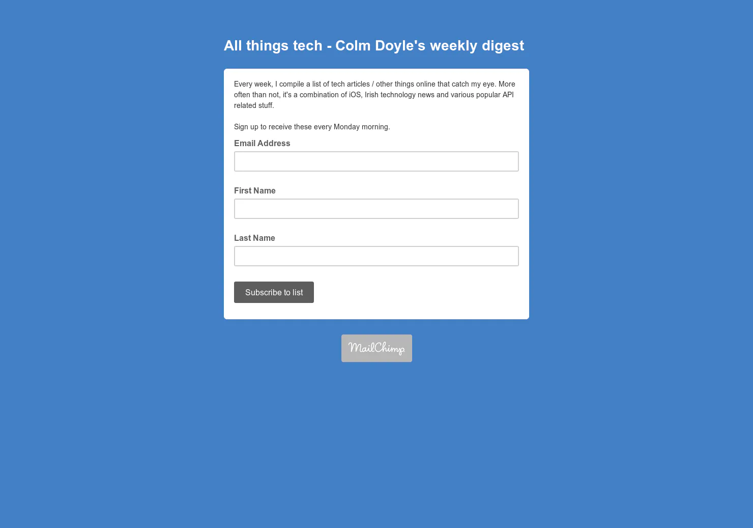 Colm's Weekly Newsletter