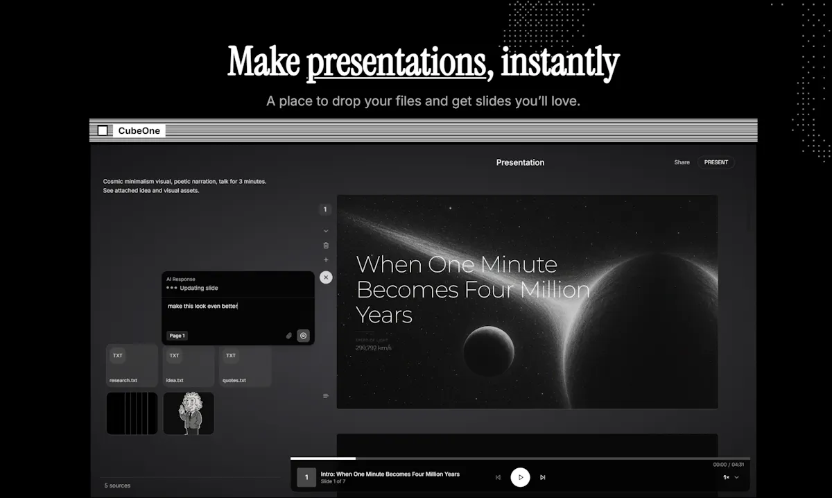 Presentation 2.0 by CubeOne