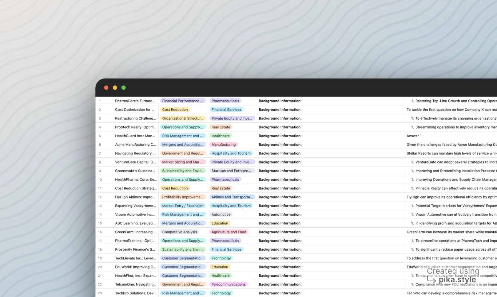 Consulting Case Database gallery image