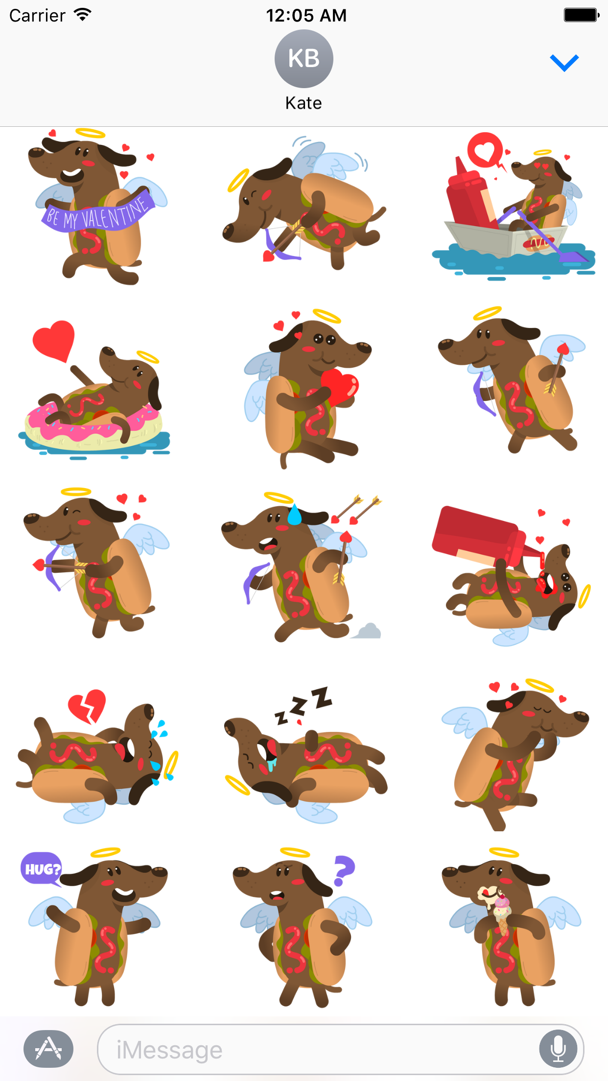 Cupid Wiener Dog Stickers gallery image