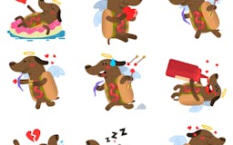 Cupid Wiener Dog Stickers media 2