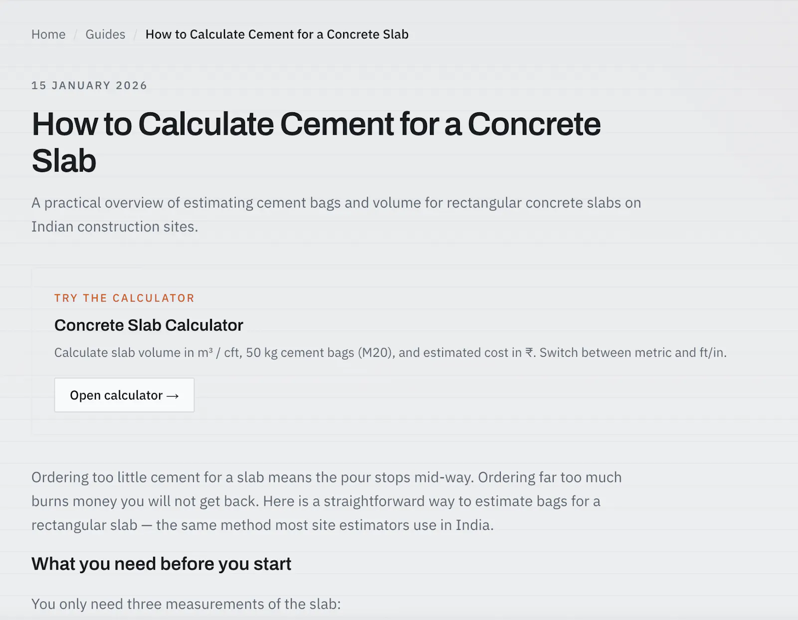 Cement & Concrete Calculator screenshot 5