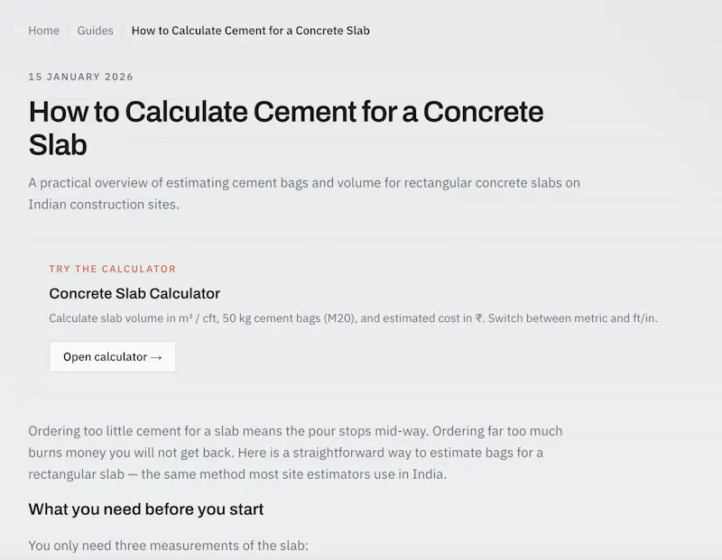 Cement & Concrete Calculator screenshot 5