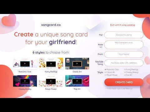 songcard.co by Landingi gallery image
