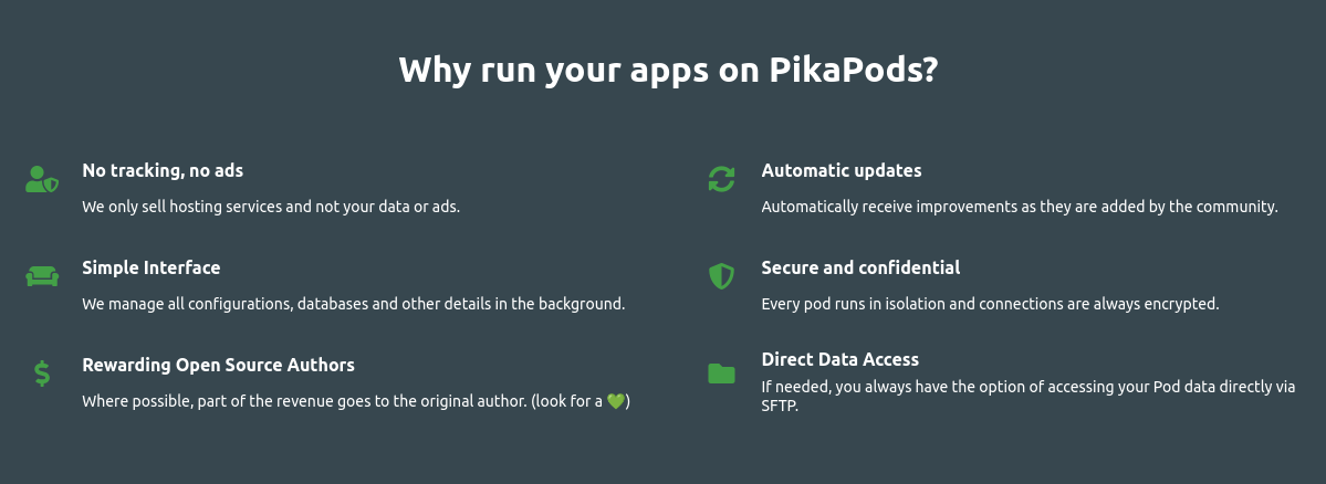 pikapods - 간단한 오픈 소스 앱 호스팅. 미디어 2