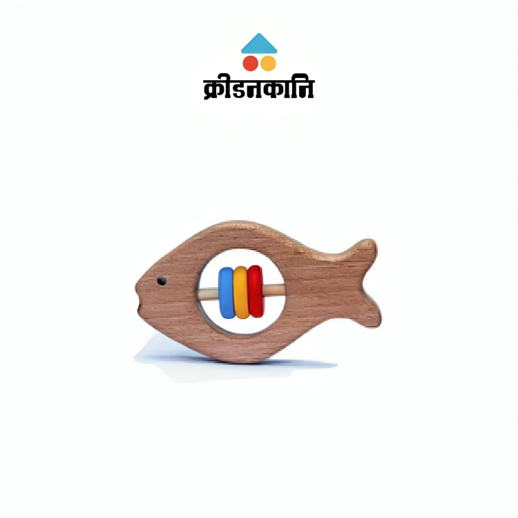 Wooden Fish Bead Rattle Toy for Babies 