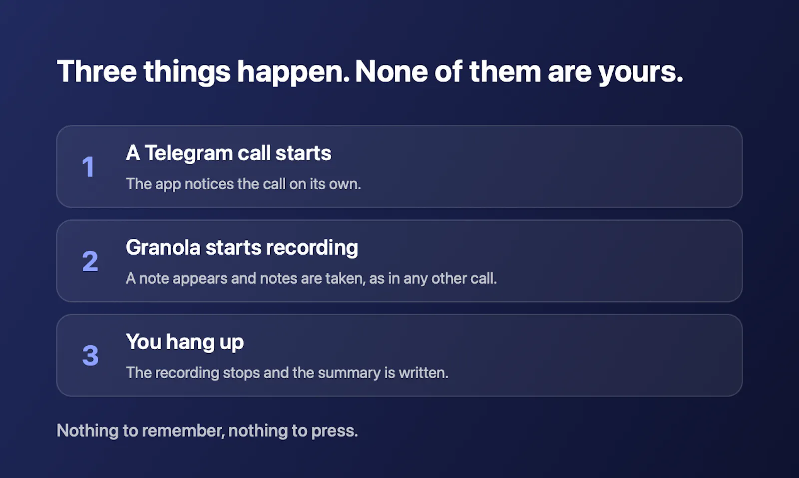 Telegram-Granola Autorecord screenshot 3