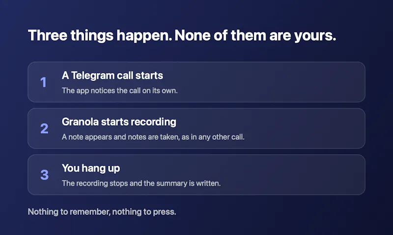 Telegram-Granola Autorecord screenshot 3